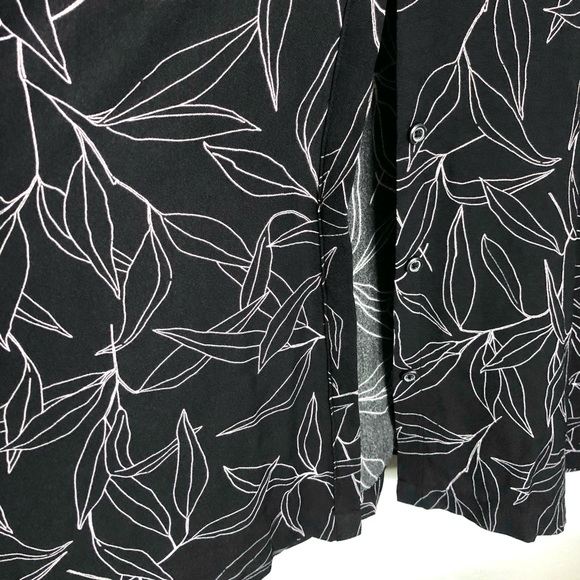 a new day Black Long Sleeve Leaf-Print Maxi Dress - Picture 4 of 9